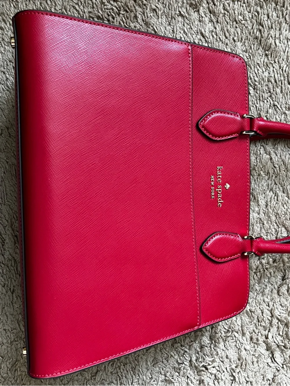 kate spade Red Leather Top-Handle Satchel with Shoulder Strap *NWT*